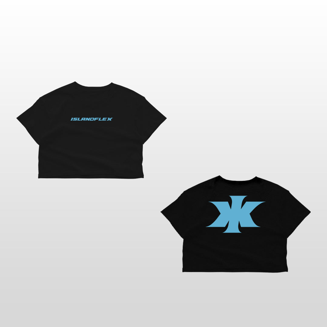 Classic Women's Crop Top Blue on Black