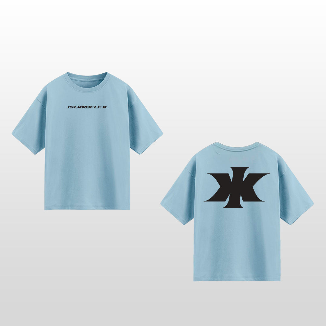 Oversized Men's Black on Blue