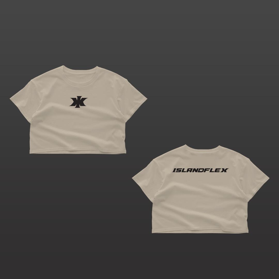 Classic Women's Crop Top Black on Biege